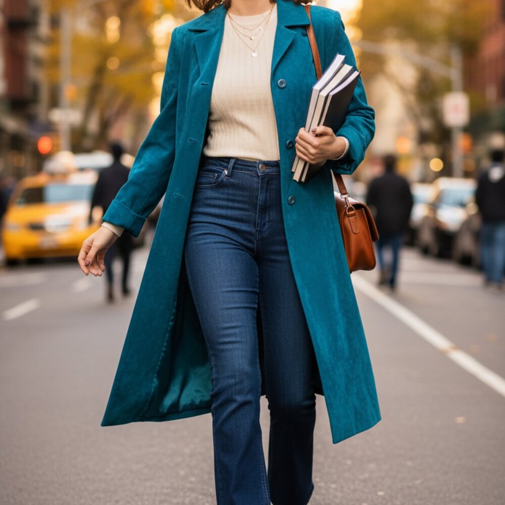 70’s Statement Coat Looks‎ & feels like real suede, machine washable bright Sz S